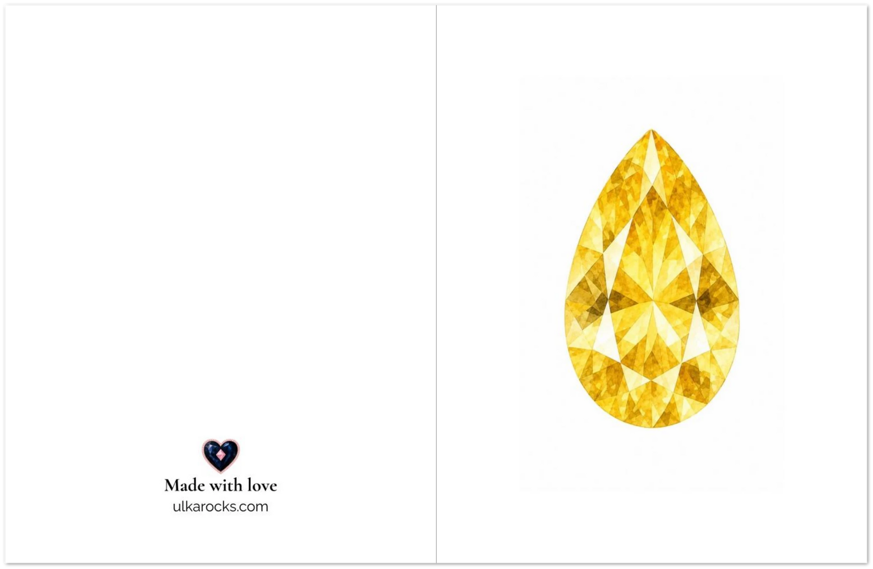 Citrine Birthstone Greeting Cards, Pack of 10 | Ulka Rocks