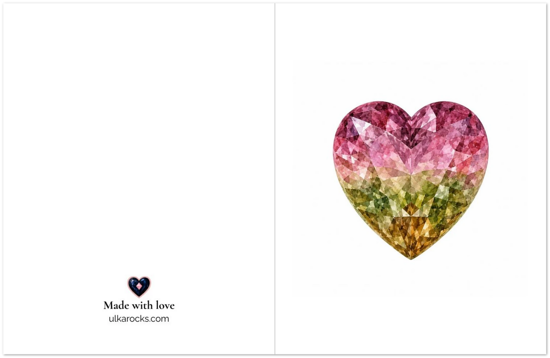 Tourmaline Birthstone Greeting Cards, Pack of 10 | Ulka Rocks