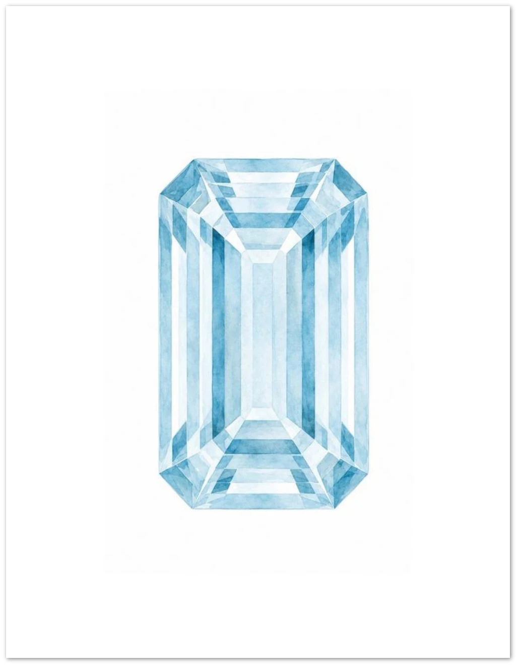 Aquamarine Birthstone Greeting Cards, Pack of 10 | Ulka Rocks