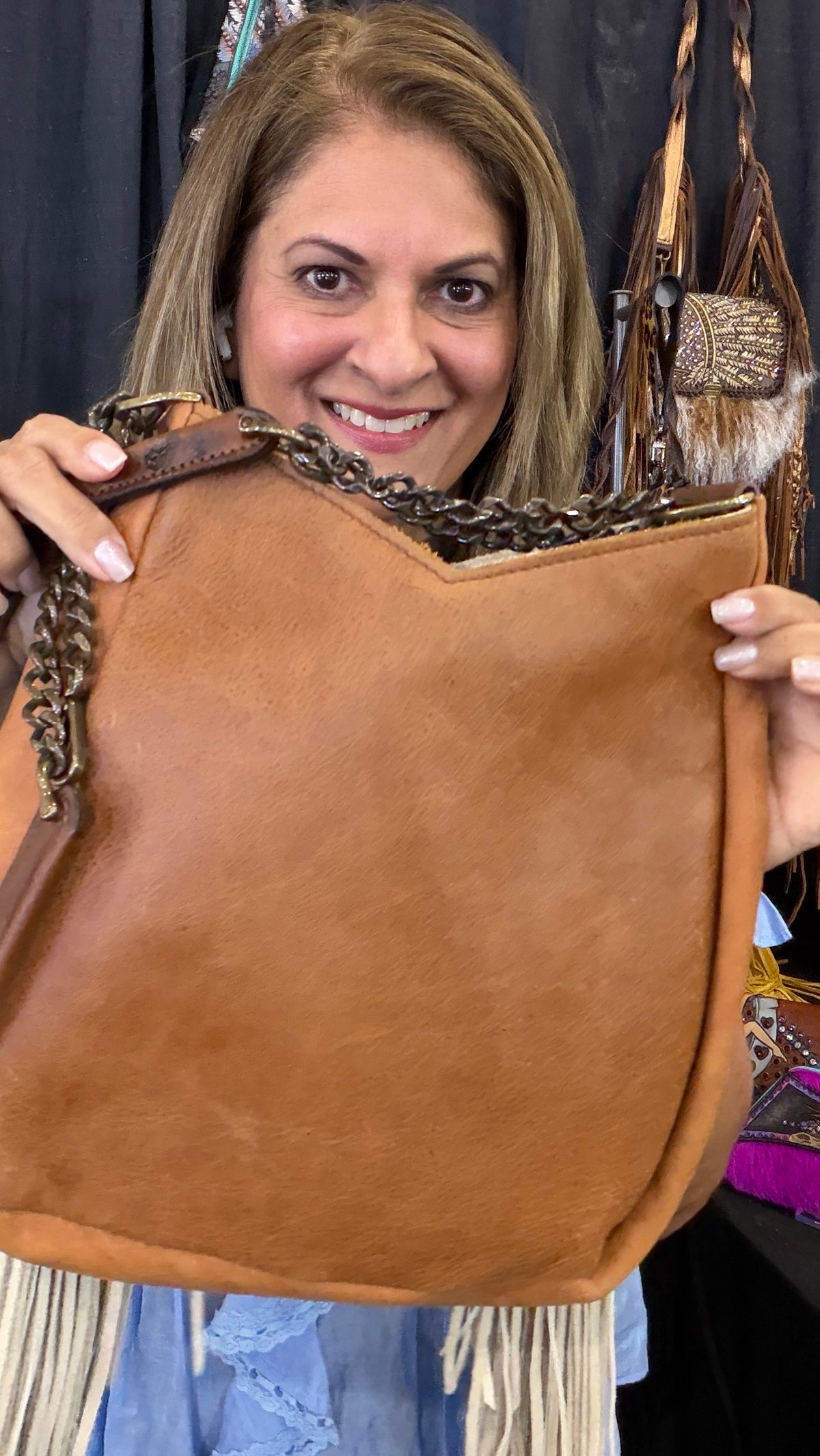 Heritage Brand Lyrik bag No. 771, saddle tan leather back with chain strap
