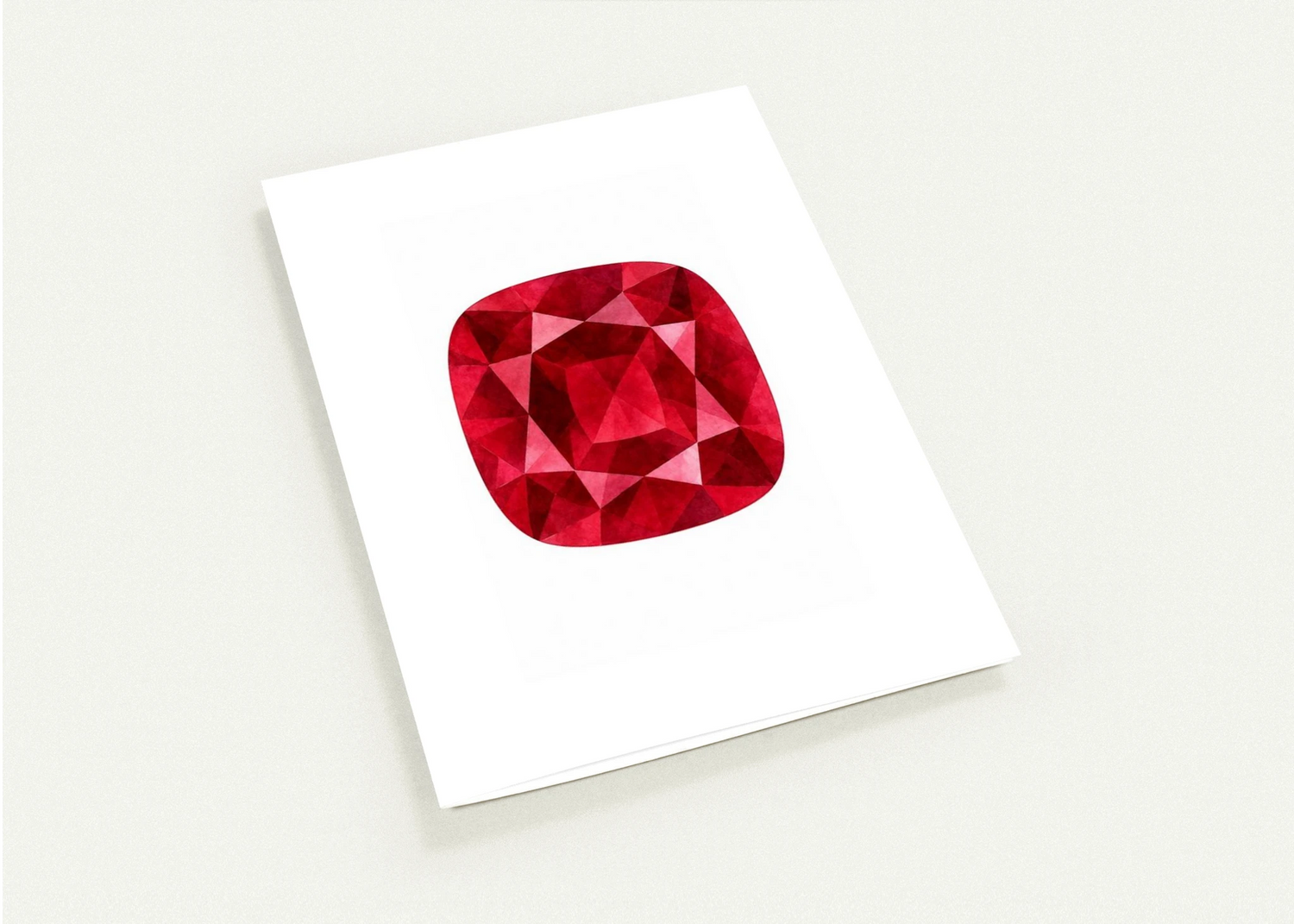Ruby Birthstone Greeting Cards, Pack of 10 | Ulka Rocks