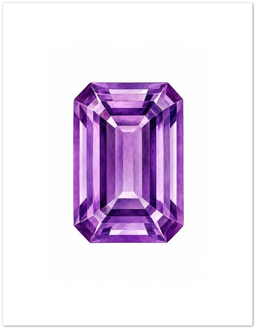 Amethyst Birthstone Greeting Cards, Pack of 10 | Ulka Rocks