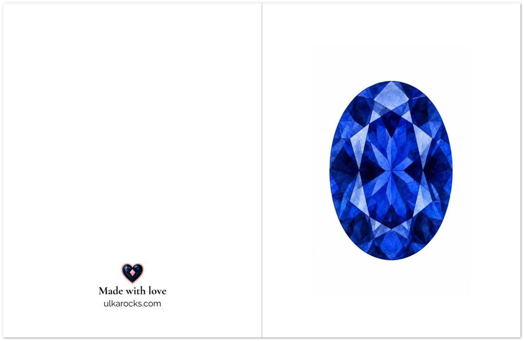 Sapphire Birthstone Greeting Cards, Pack of 10 | Ulka Rocks