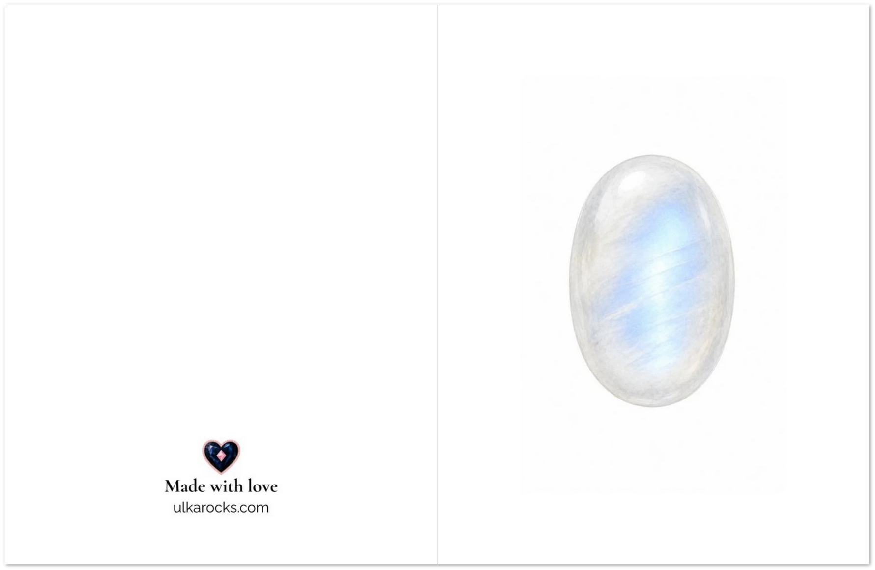 Moonstone Birthstone Greeting Cards, Pack of 10 | Ulka Rocks