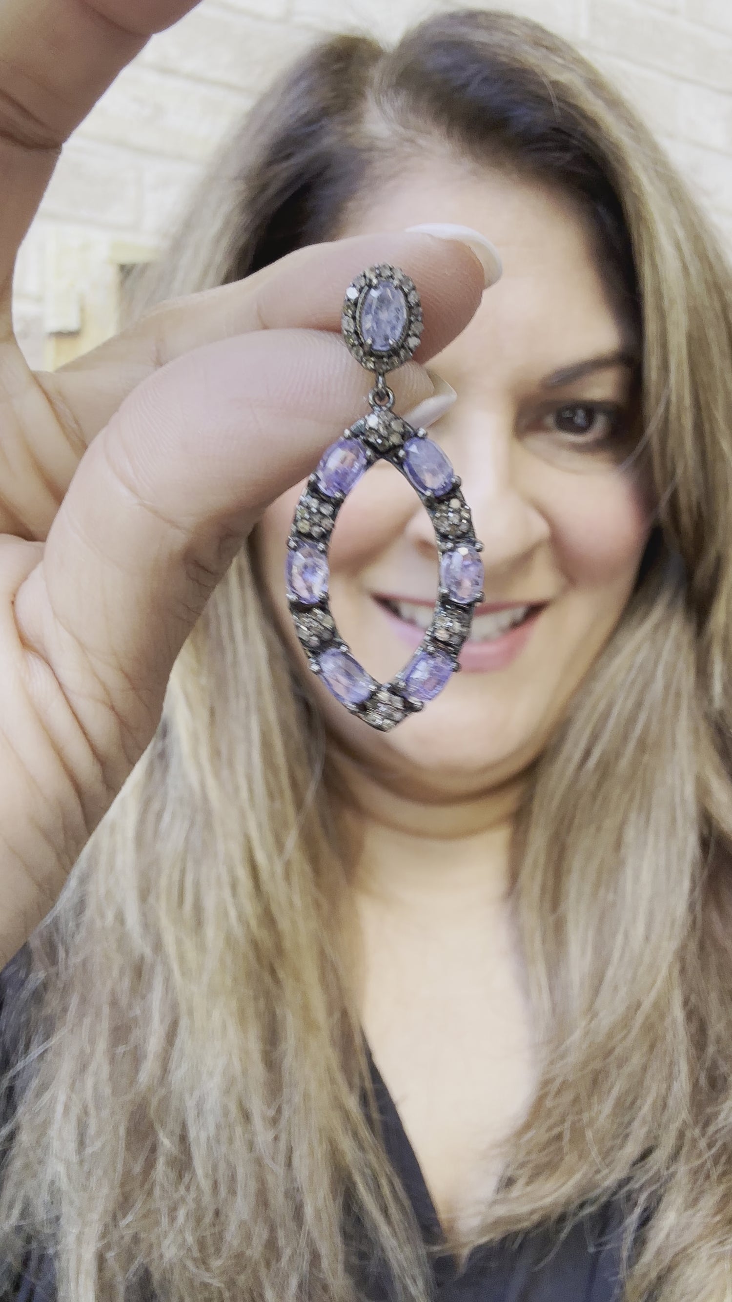 Tanzanite Open Oval Earrings | Refined Daily Wear | Velvet Violet