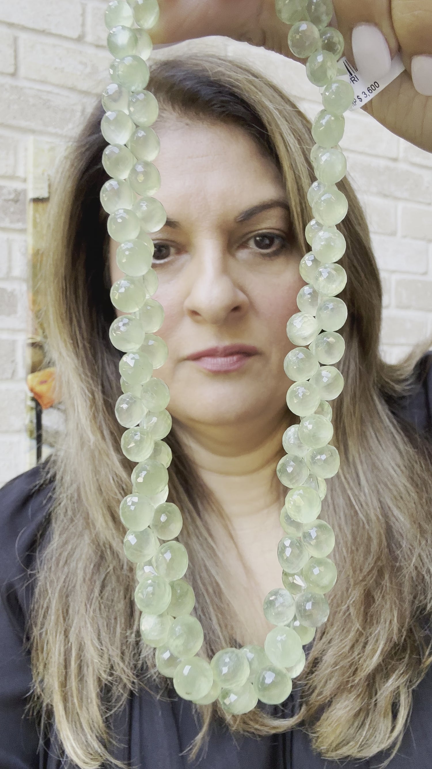 Designer Grade Prehnite Drop Choker Necklace | Coastal Luxe | Soft Power