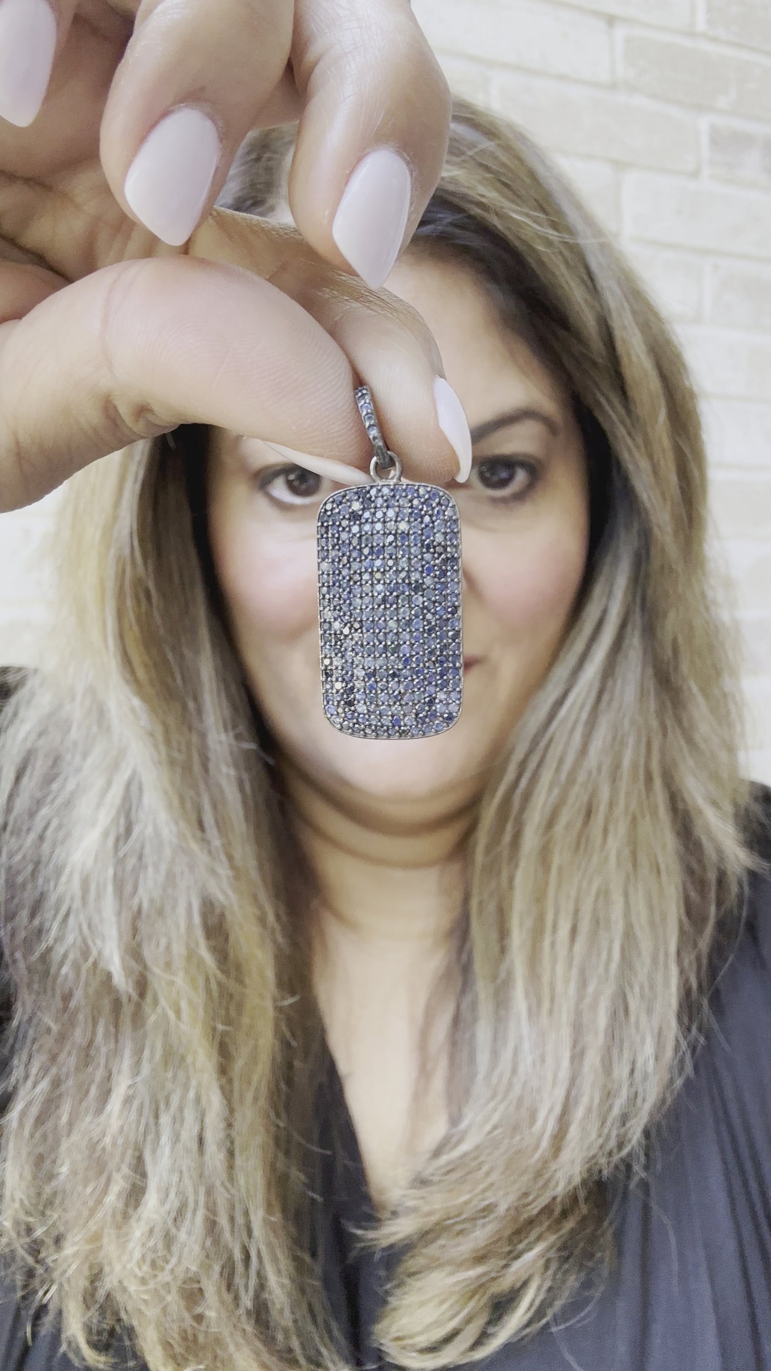 Sapphire & Diamond Sterling Silver Pendant | Statement Style | Saturated Hue