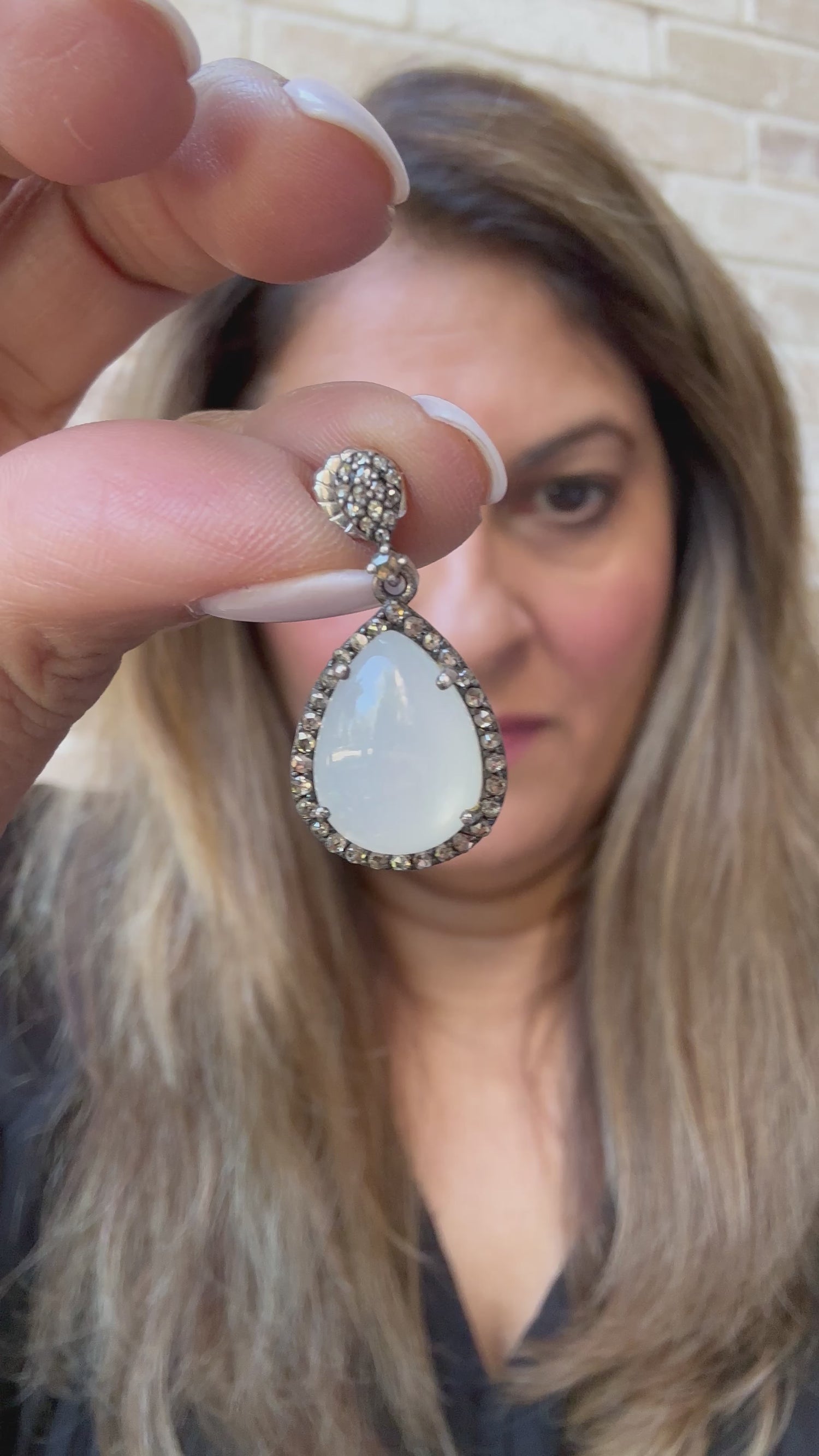 Opaque White Moonstone Drop Earrings | Heirloom in the Making | Ethereal Glow