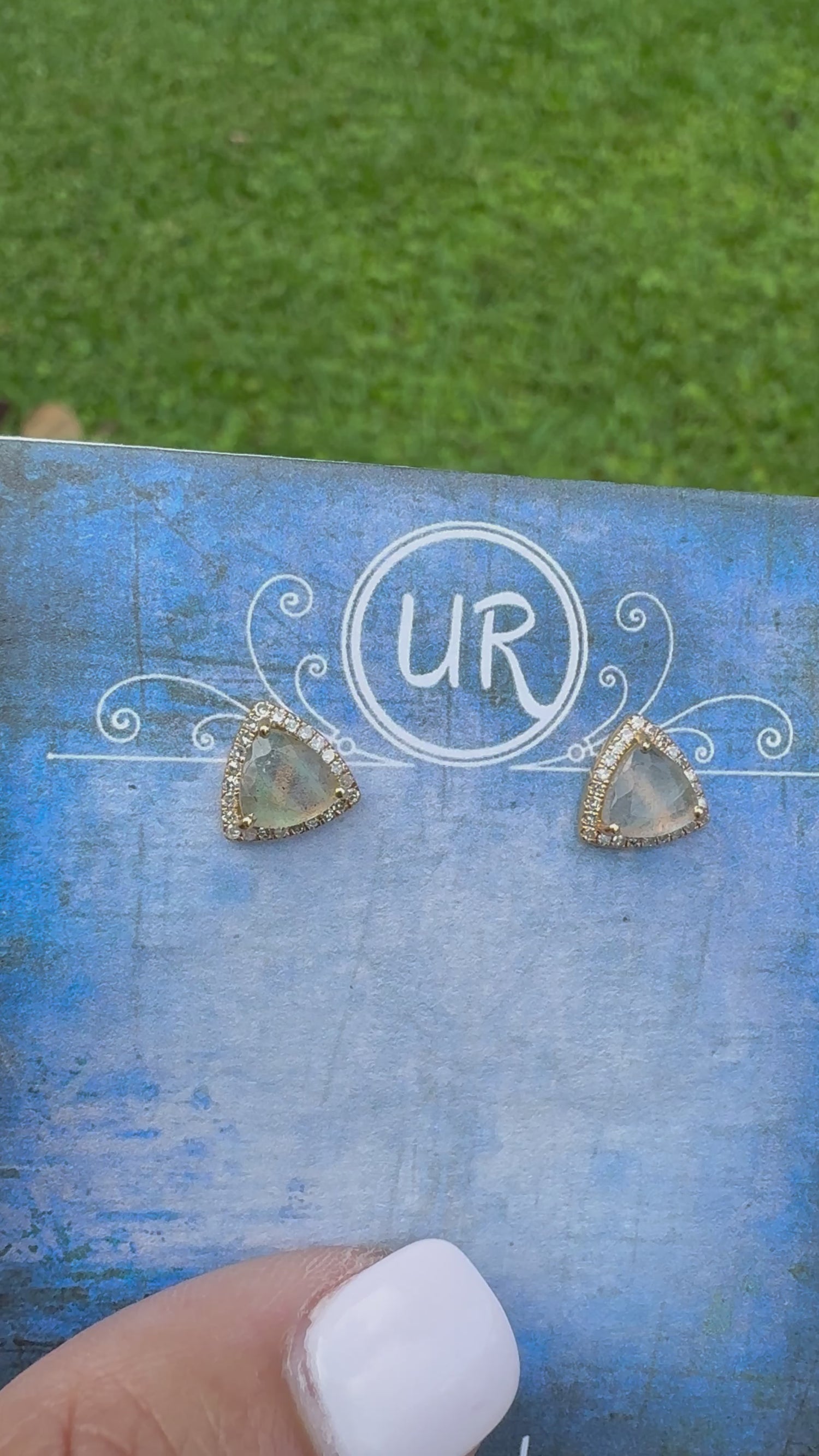 Labradorite Trillion Studs | Modern Heirloom | Hidden Color