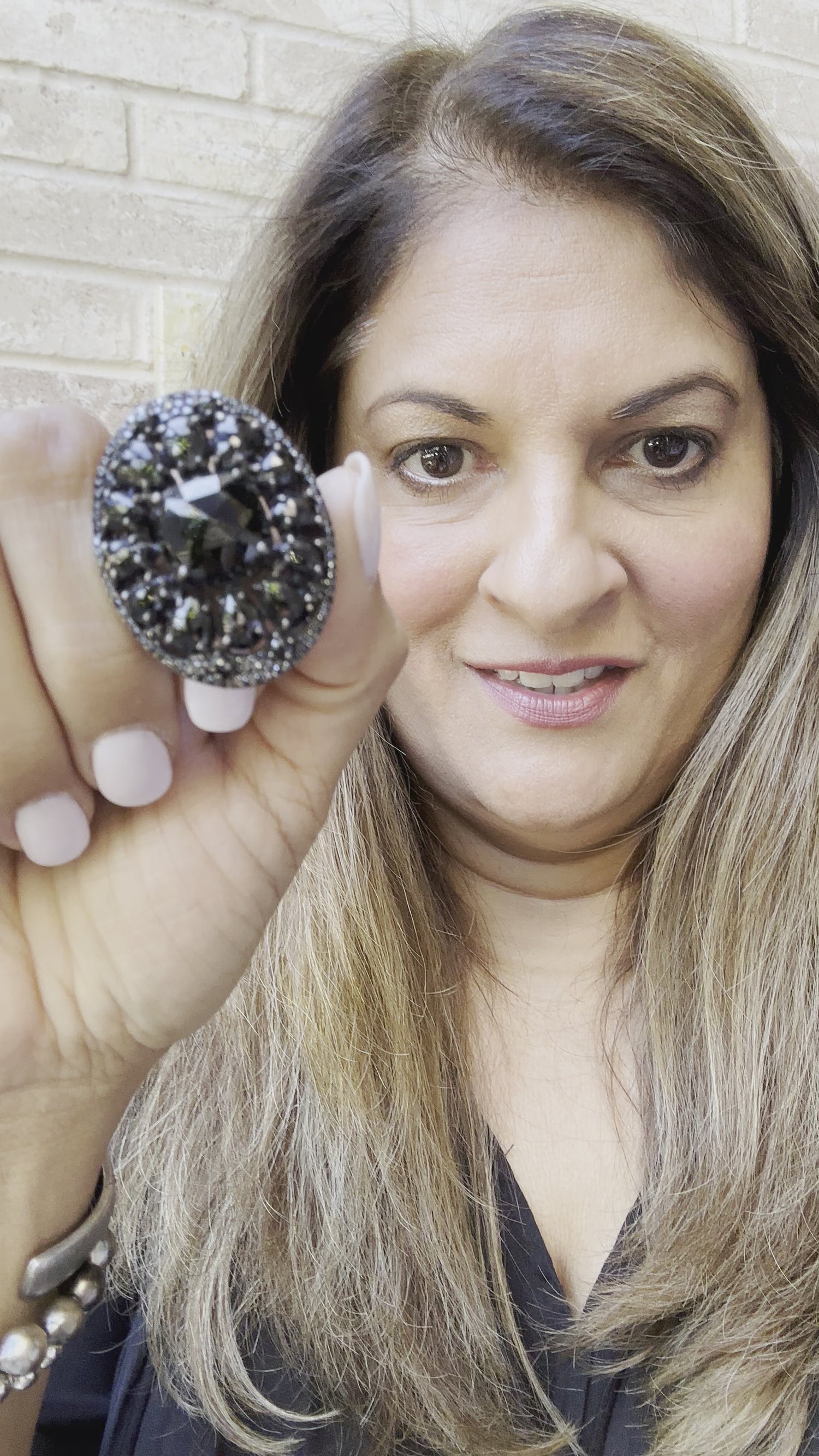 Black Spinel Ring - Large Center Stone (Size 8) | Statement Style | Heritage Stone, Modern Form