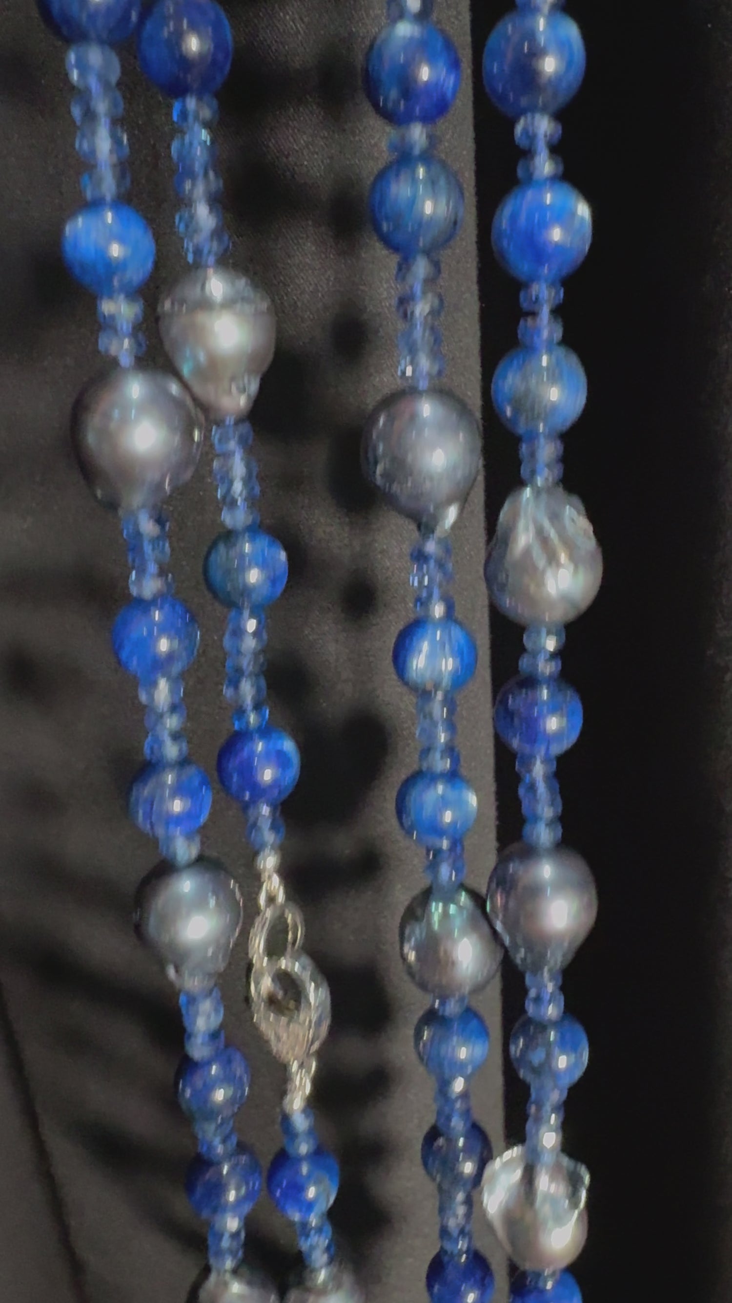 36" Kyanite Baroque Pearl Necklace | Deep Blues | Feel Bold & Powerful