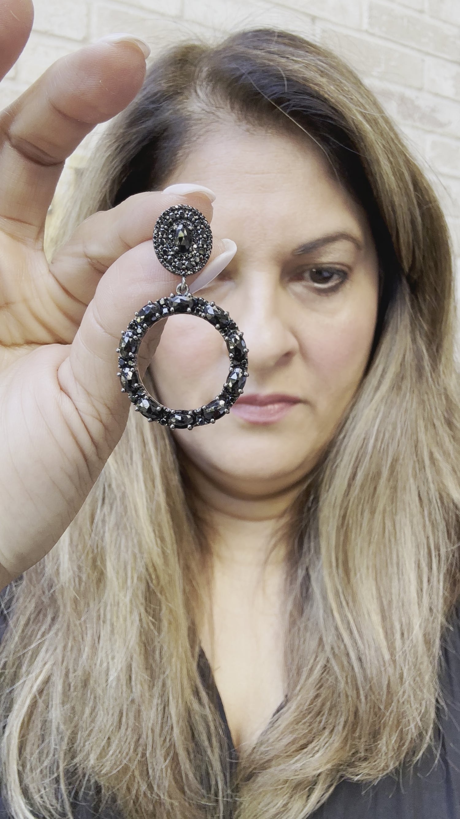 Black Spinel Circle Drop Earrings | Travel-Ready | Investment Brilliance