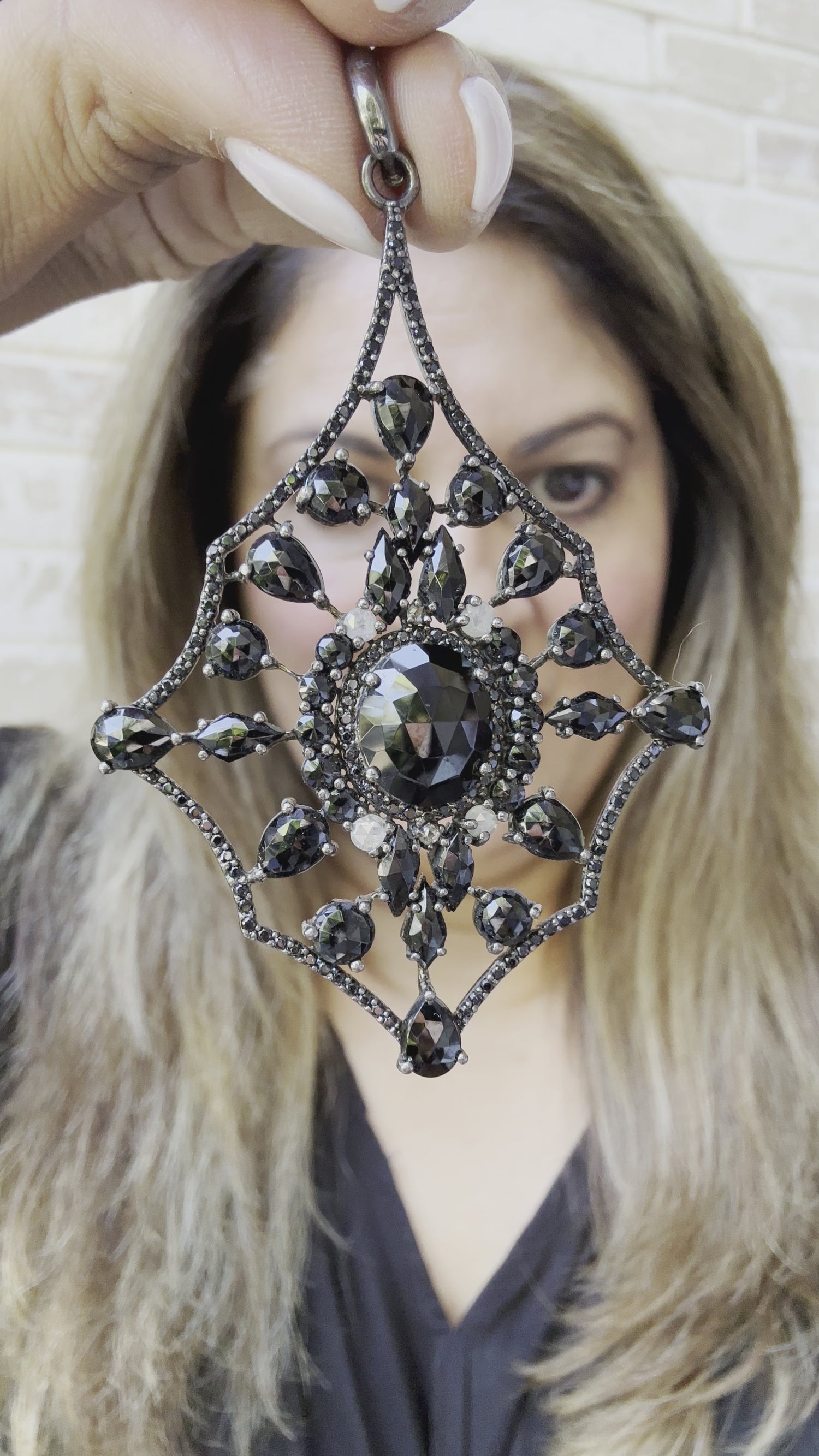 Black Spinel and Diamond Pendant | Layering Made Easy | Heirloom Brilliance