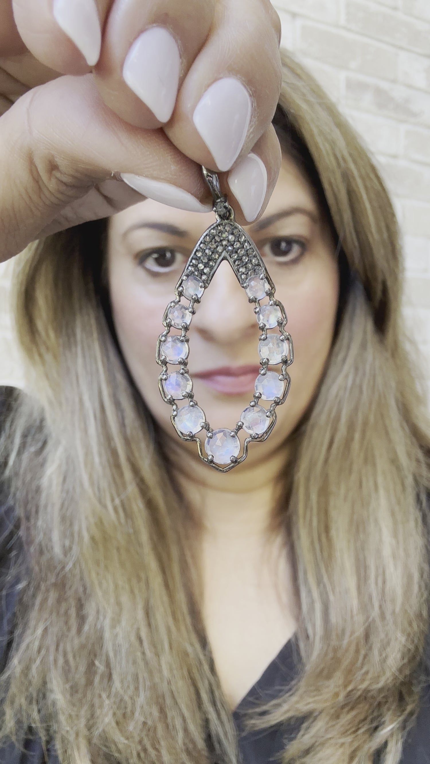 Moonstone Diamond Earrings | Coastal Luxe | Silvery Light