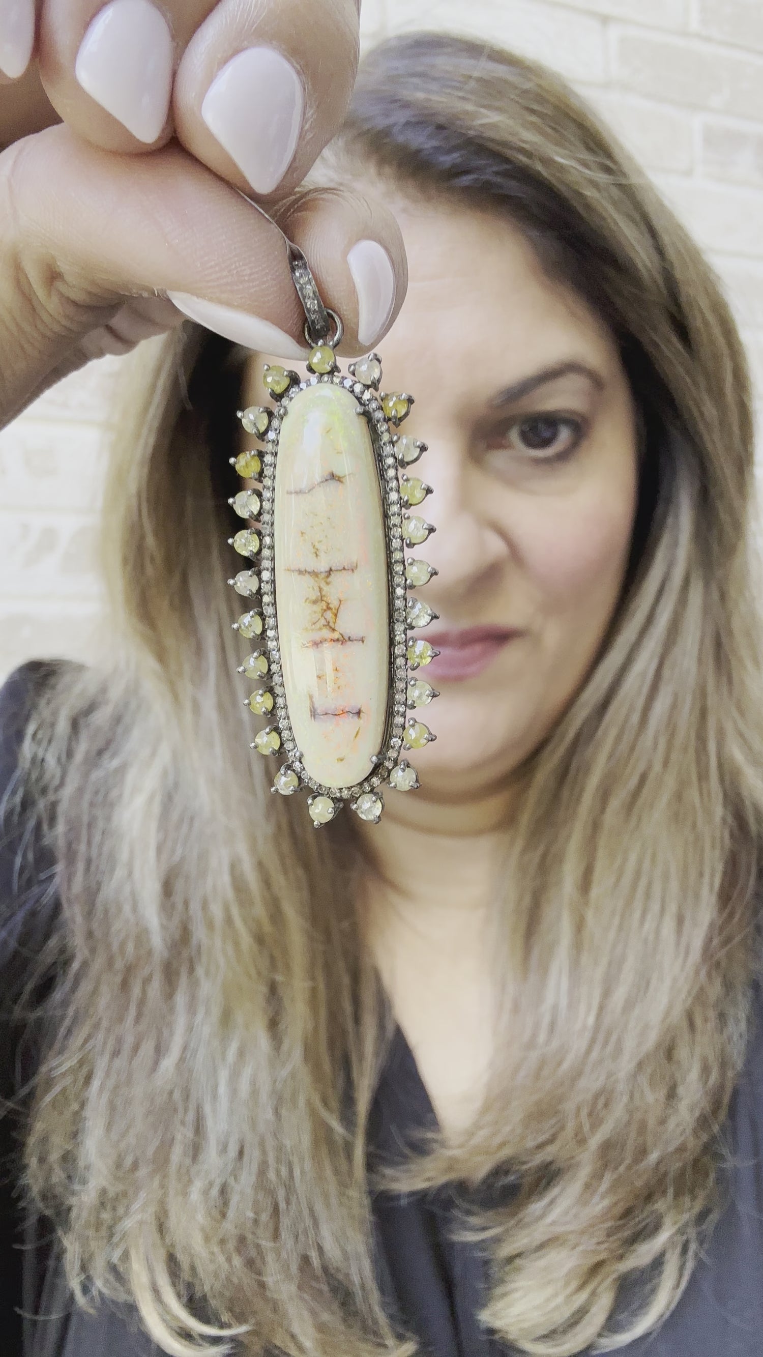 Opal with Rare Yellow Diamonds Pendant | Refined Daily Wear | Forever Pieces