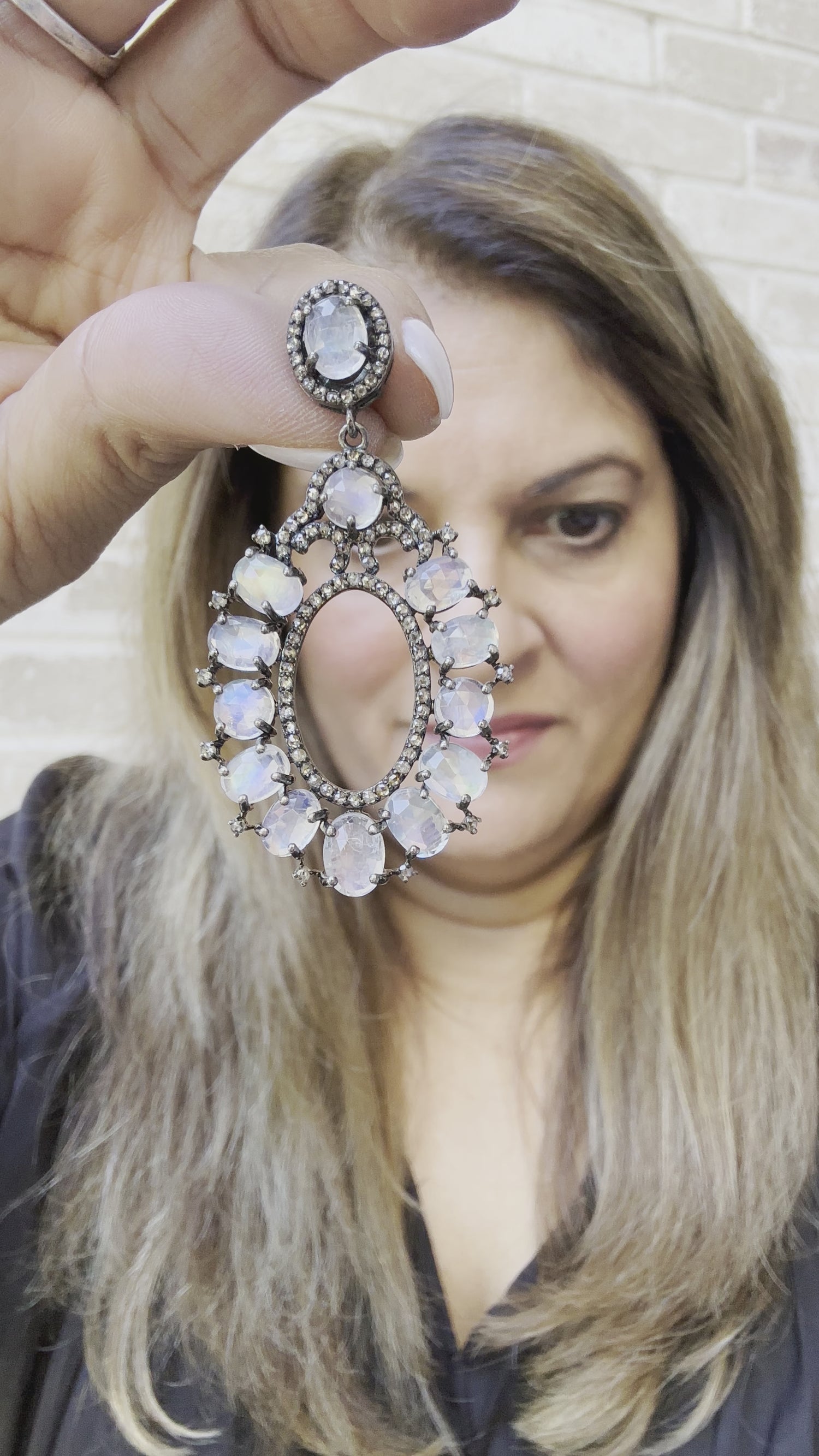 Moonstone Open Oval Earrings | Zoom-Polished | Soft Power