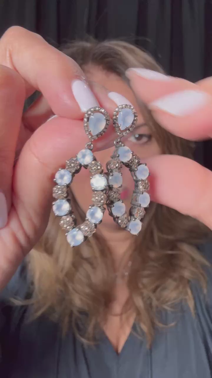 Diamond Sterling Silver Earrings | Confident Color Story | Polished Light