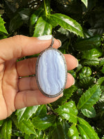 Blue Lace Blue Agate Koss Pendant | Ulka Rocks