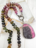 Carved Purple Tourmaline Koss Pendant | Ulka Rocks