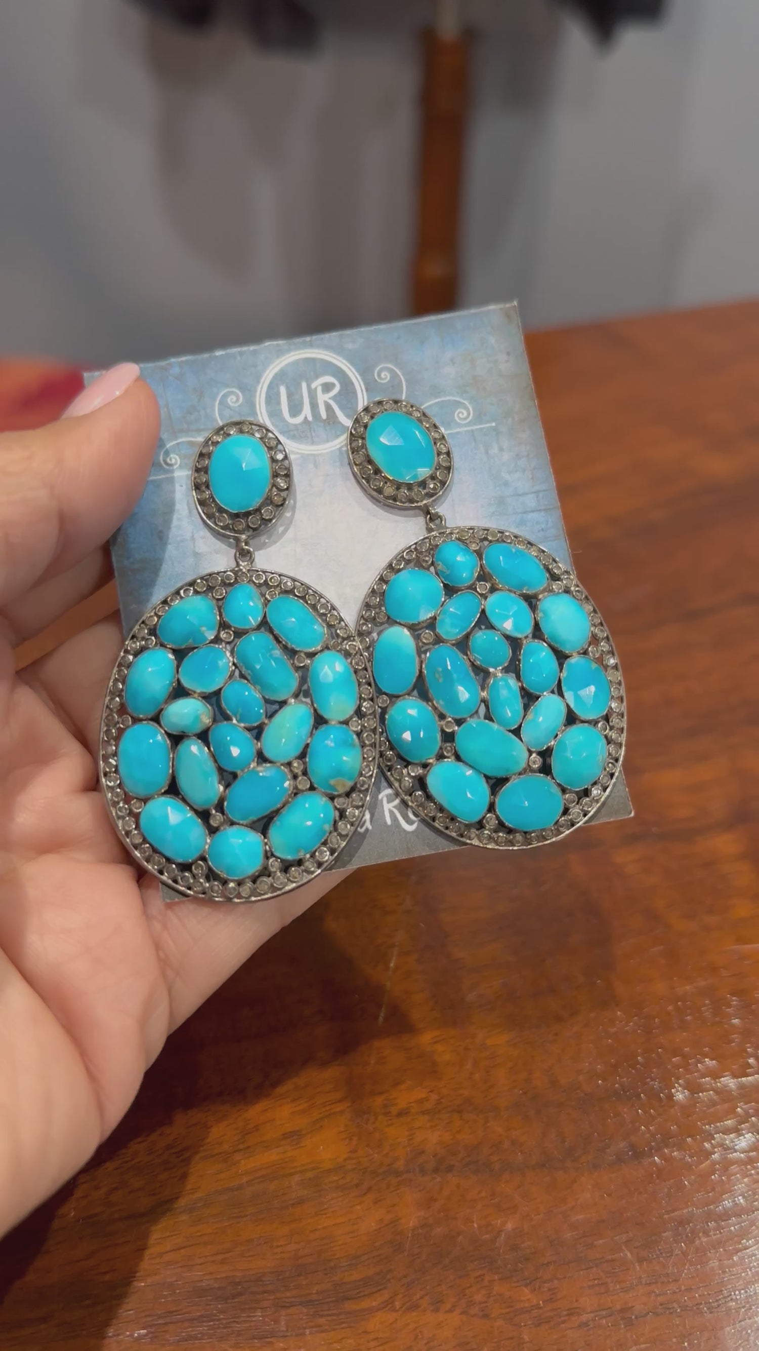 Sleeping Beauty Turquoise Statement Earrings | Zoom-Polished | Desert Sky Blue