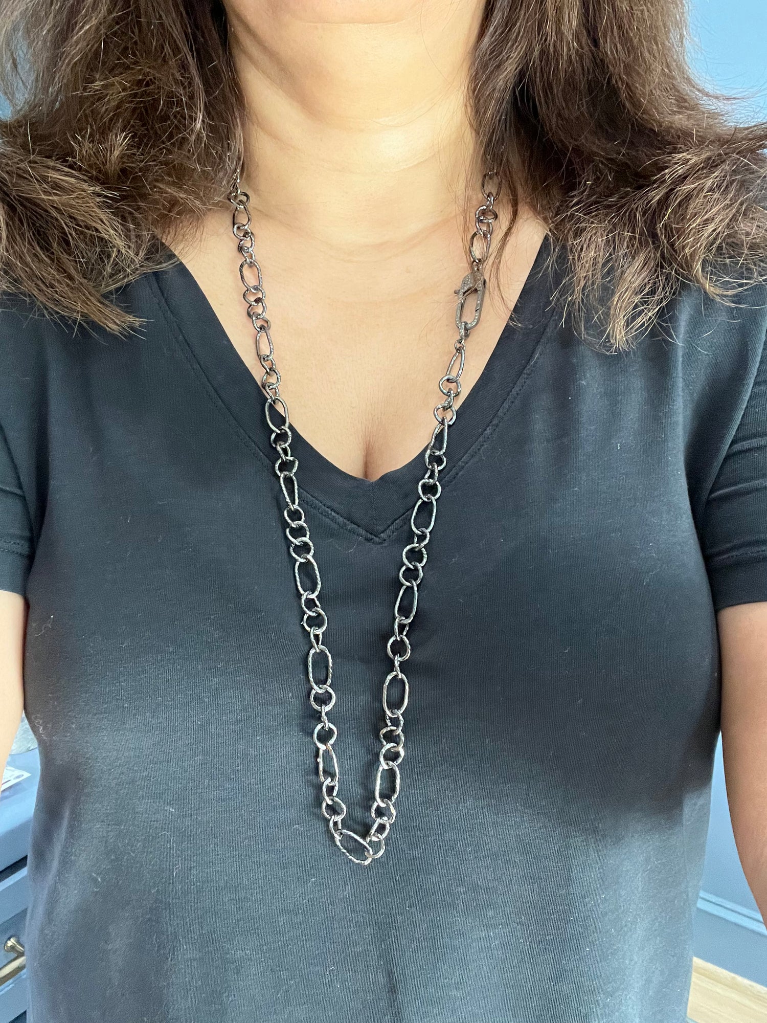 Bridgeland Pave Diamond Clasp and Chain | Ulka Rocks