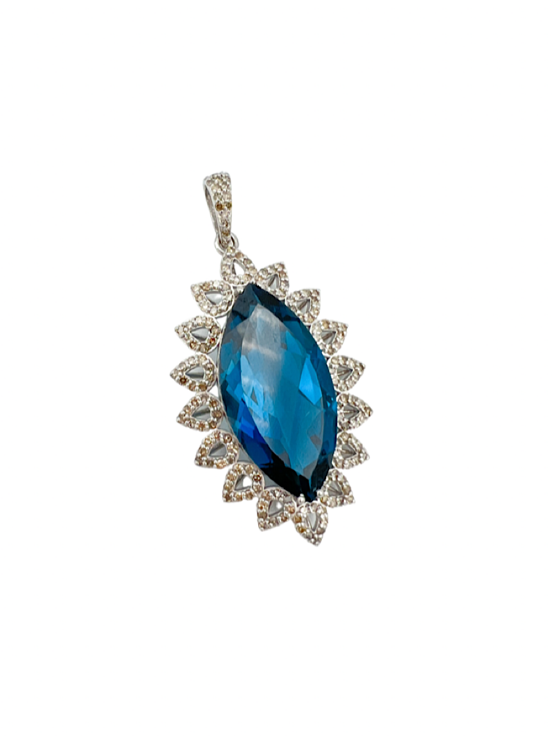 London Blue Marquise Pendant | Ulka Rocks
