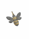 Pendentifs abeille diamants en argent sterling et or