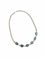 Australian Blue Opal Diamond Bezel 18" Necklace | Ulka Rocks