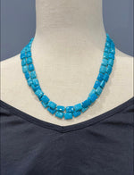 38" Turquoise Sterling Silver Necklace | Ulka Rocks