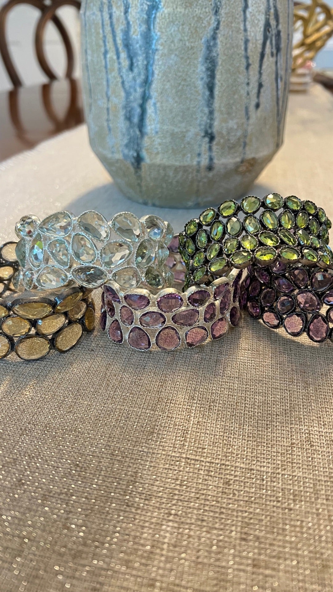 Amethyst and Citrine and Topaz bracelet in Sterling Silver by Ulka Rocks