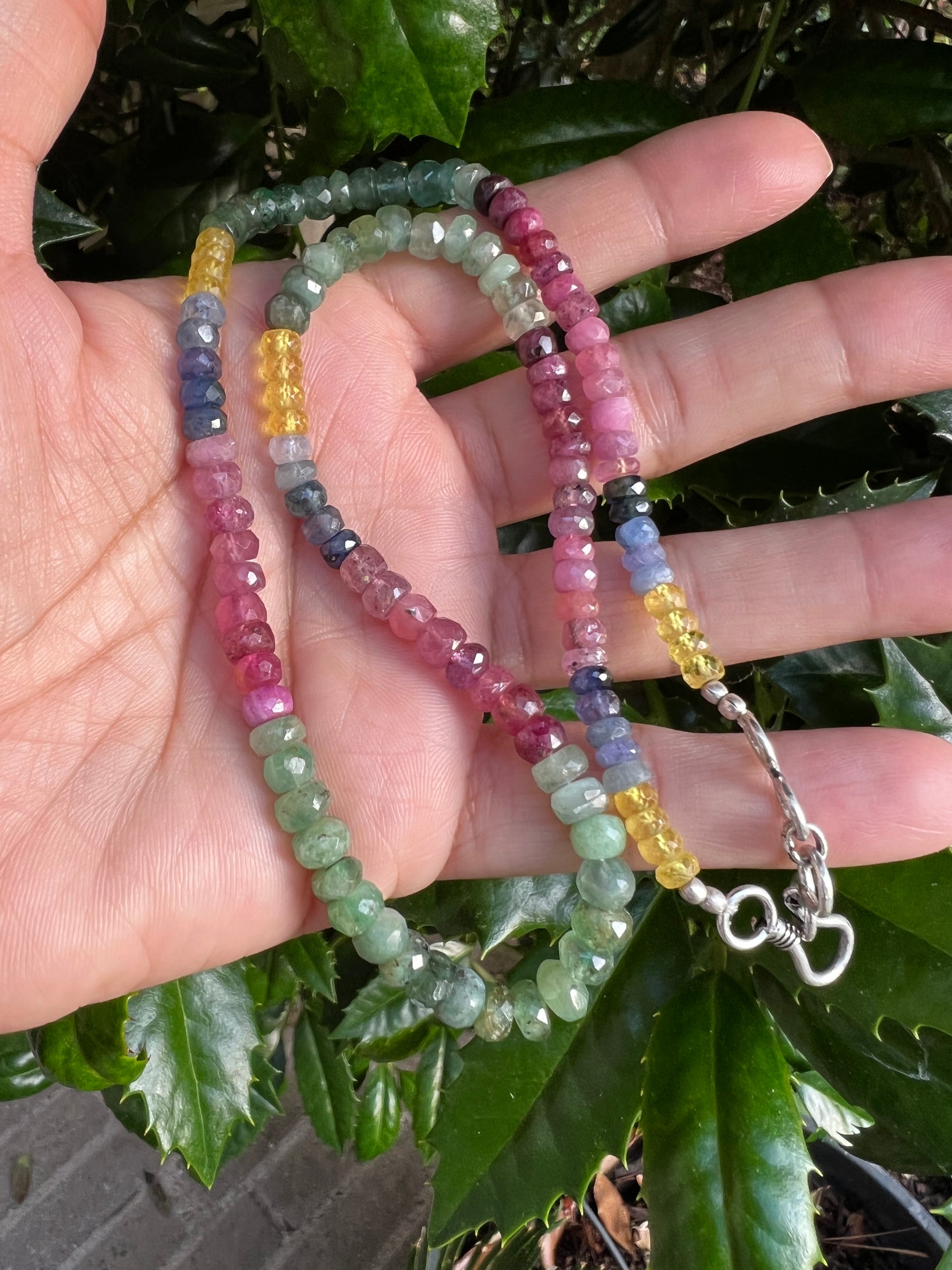 Rainbow Semi-precious Necklace 18.5-19.5 Inches | Ulka Rocks