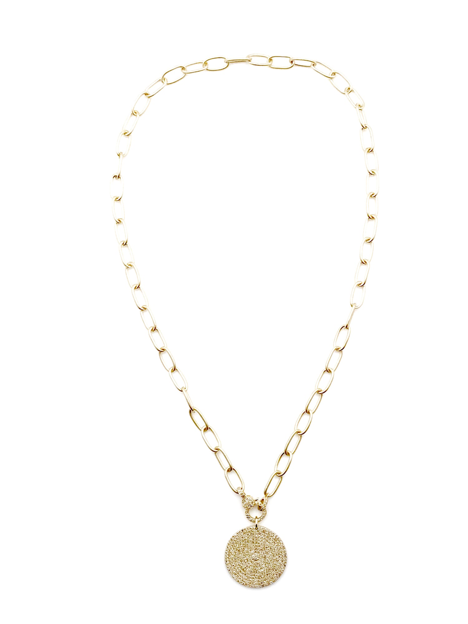 Diamond Disc Pendant in 14K Gold | Ulka Rocks