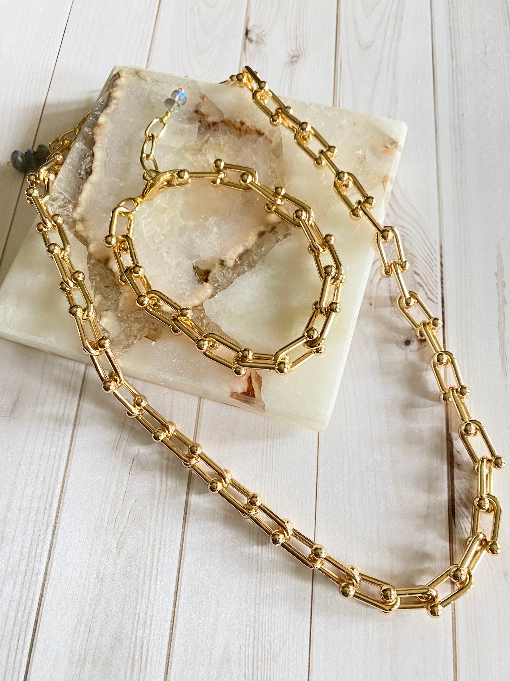 Tira Collection - Ball Hook Chain Necklace and Bracelet | Ulka Rocks