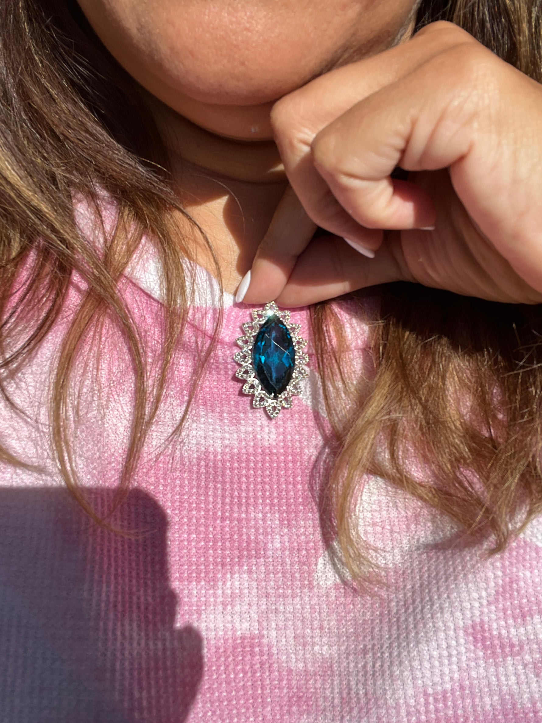 London Blue Marquise Pendant | Ulka Rocks