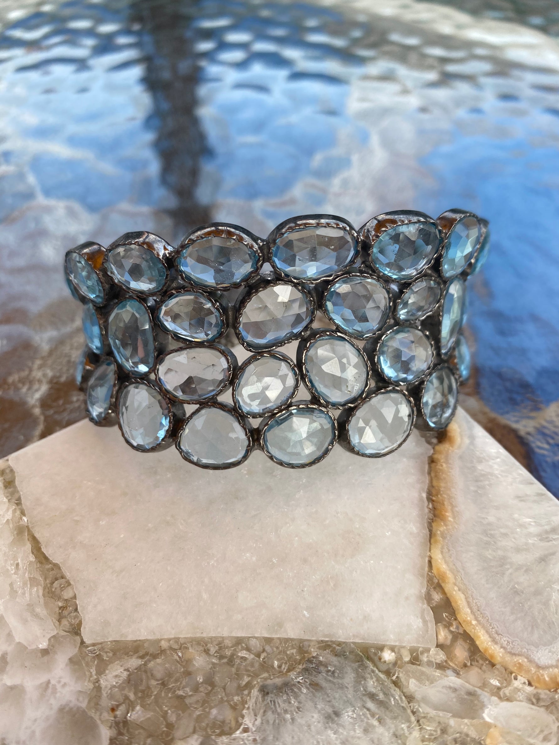 Gemstone Sterling Silver Bracelet Cuffs - Multiple Stones Available | Ulka Rocks