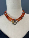32” Carnelian and Pearl Necklace
