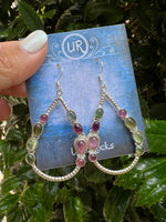 Red Tourmaline Sterling Silver Earrings | Ulka Rocks
