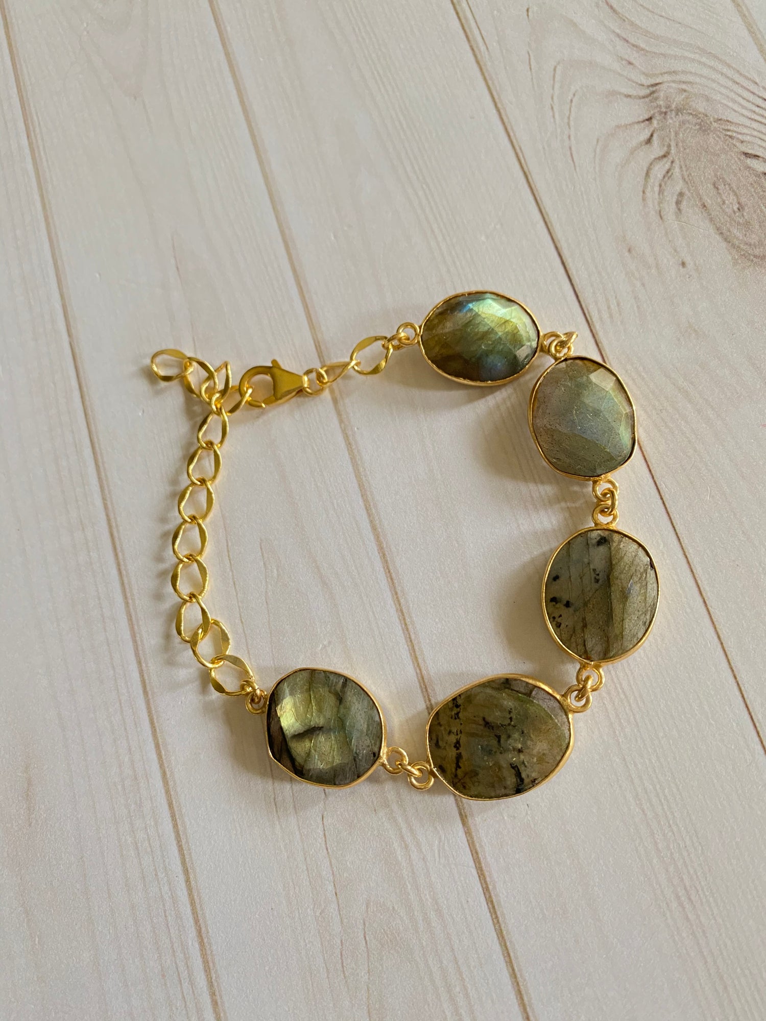 Gemstone Collection - Green Labradorite Bracelet | Ulka Rocks
