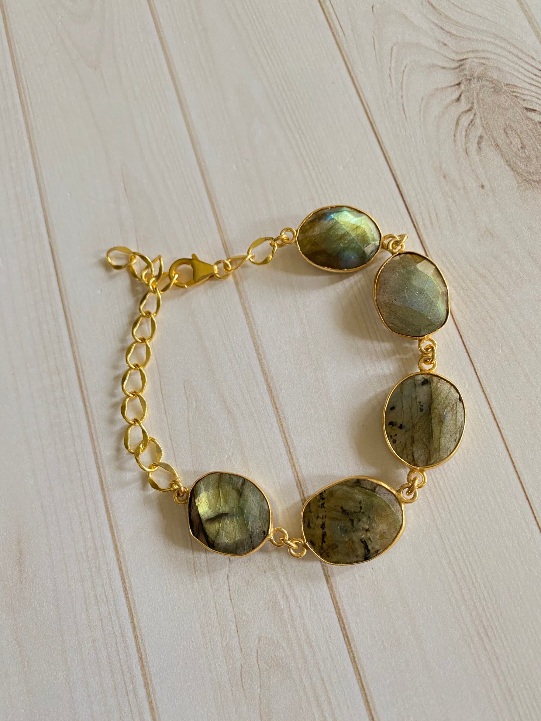 Gemstone Collection - Green Labradorite Bracelet | Ulka Rocks