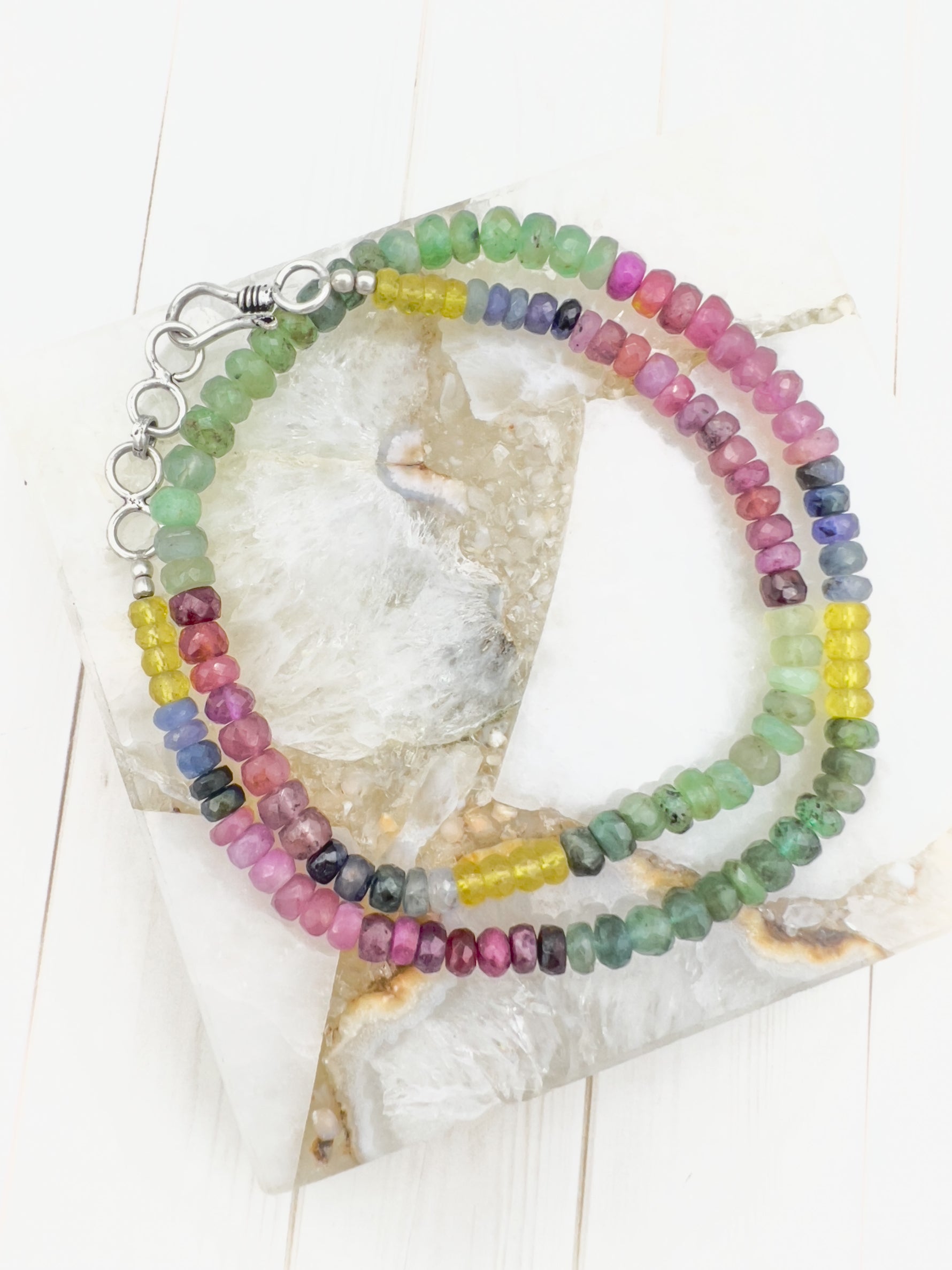Rainbow Semi-precious Necklace 18.5-19.5 Inches | Ulka Rocks