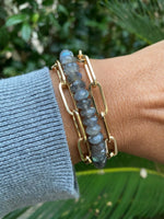 Tira Collection - Labradorite Paper Clip Chain Bracelet | Ulka Rocks