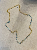 Blue Amazonite and Gold Necklace | Ulka Rocks