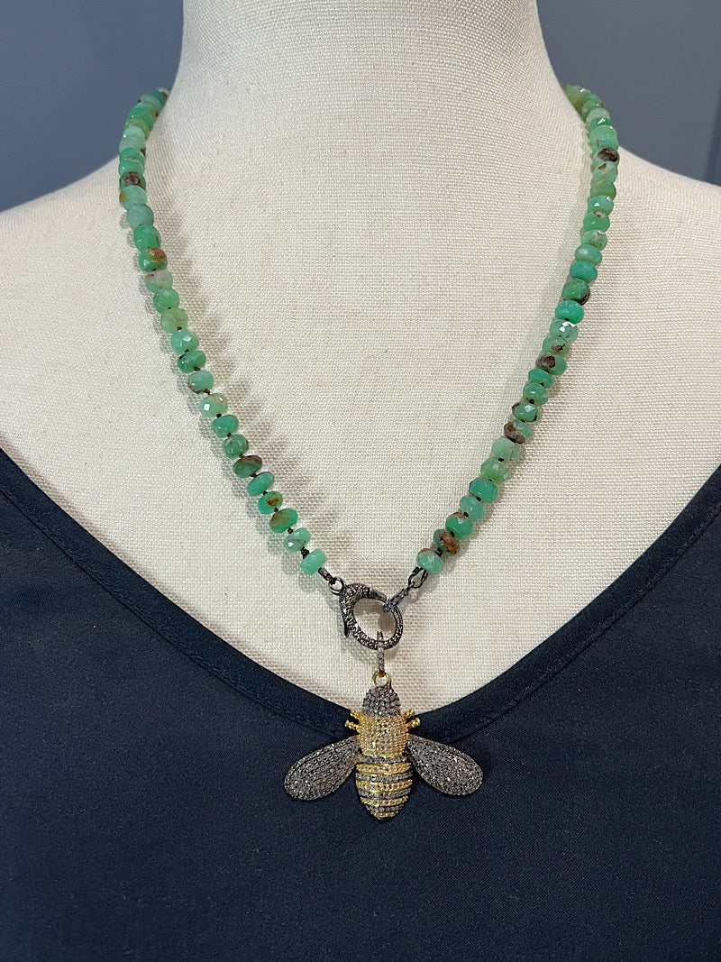 Sterling Silver and Gold Diamond Bee Pendants | Ulka Rocks