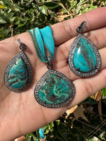 Tiago Collection - Shattuckite and Chrysocolla Pendants | Ulka Rocks