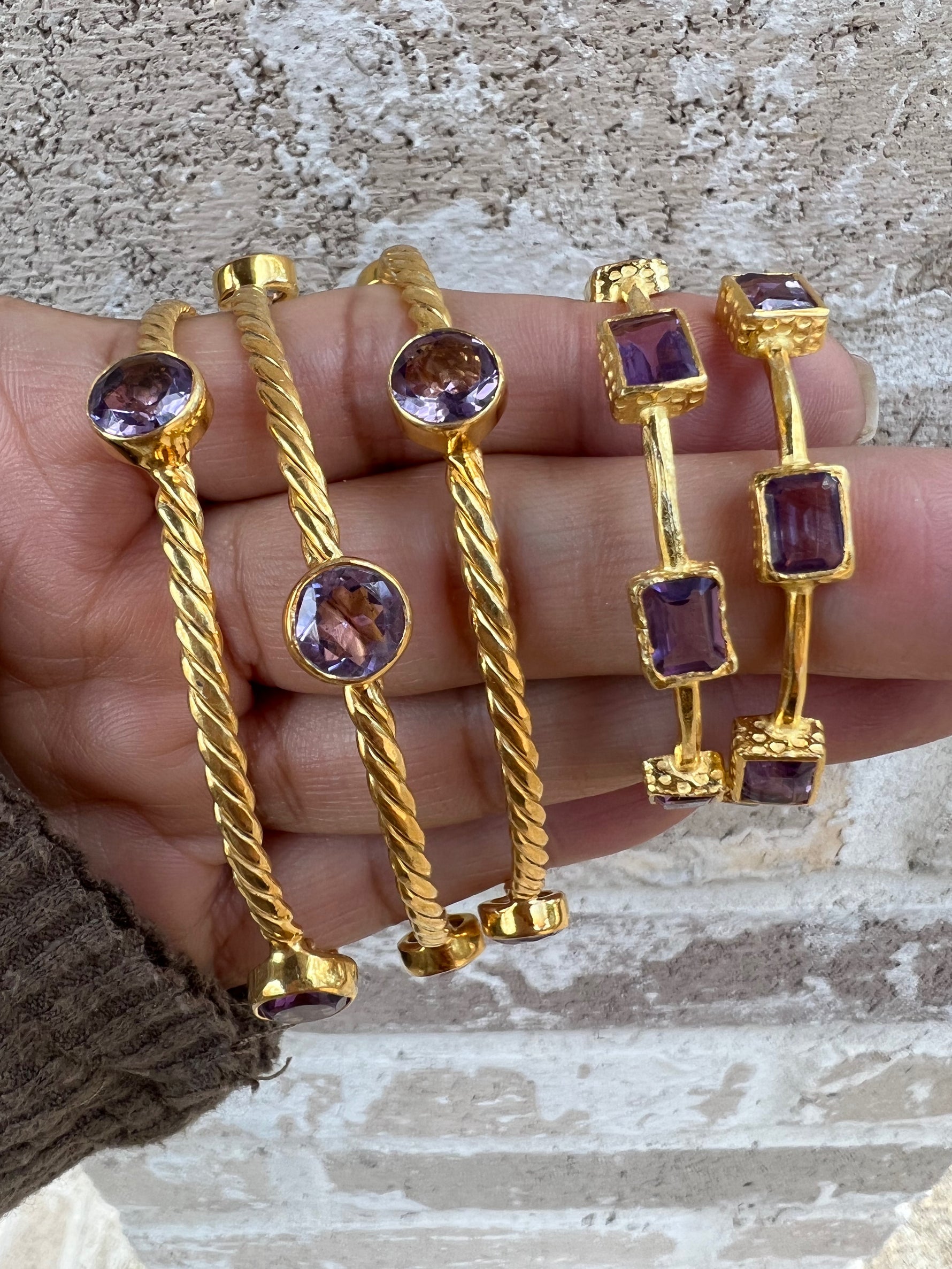 Gemstone Earrings and Bracelets - Amethyst | Ulka Rocks