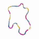 Helotes Prestige Collection - Creamy Pink Sapphire 22" Necklace with 14K Clasp | Ulka Rocks