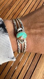 Kingman Blue Turquoise Sterling Silver Bracelet Cuffs | Ulka Rocks