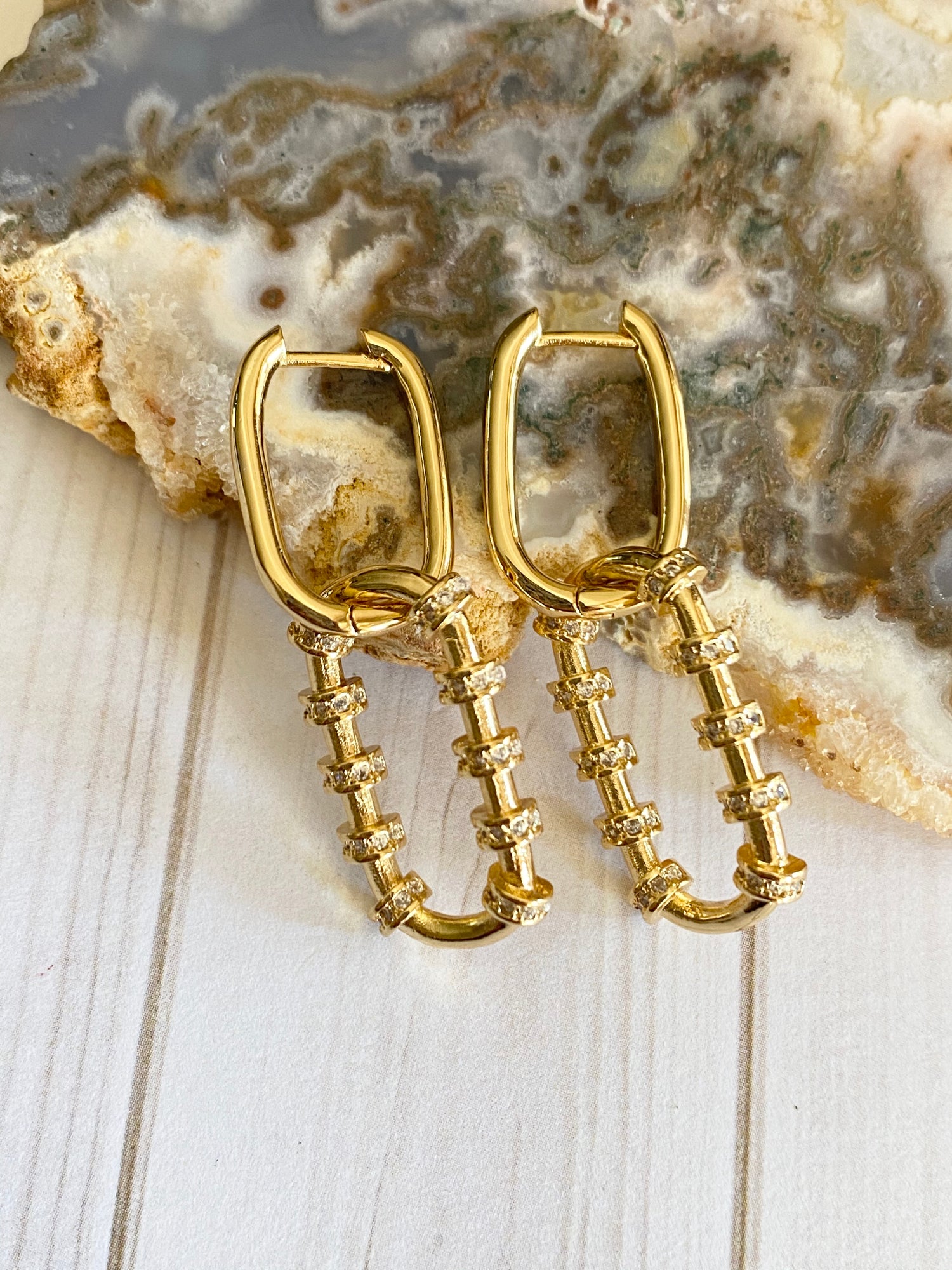 Alto Collection - Rectangle Dangle Earrings | Ulka Rocks