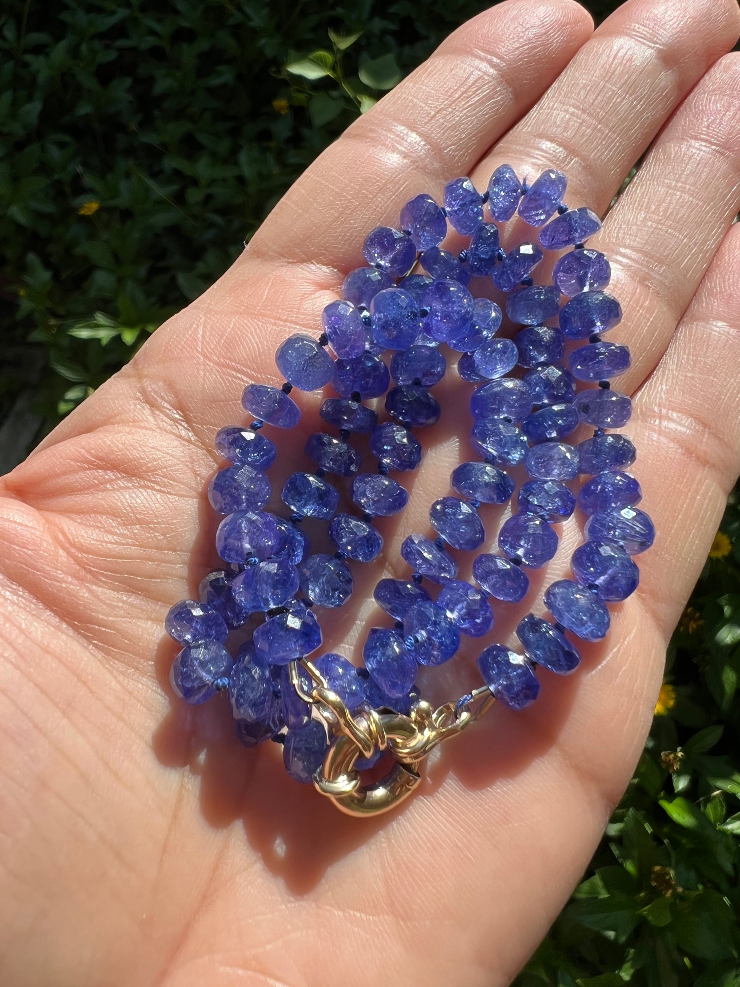Helotes Prestige Collection - Amazing Violet Purple Tanzanite 18" Necklace with 14K Clasp | Ulka Rocks