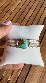 Kingman Blue Turquoise Sterling Silver Bracelet Cuffs | Ulka Rocks